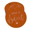 Inkdotpot 100 - Confezione da 100 etichette in carta stagnola color oro vero Love Is Sweet bomboniera da appendere
