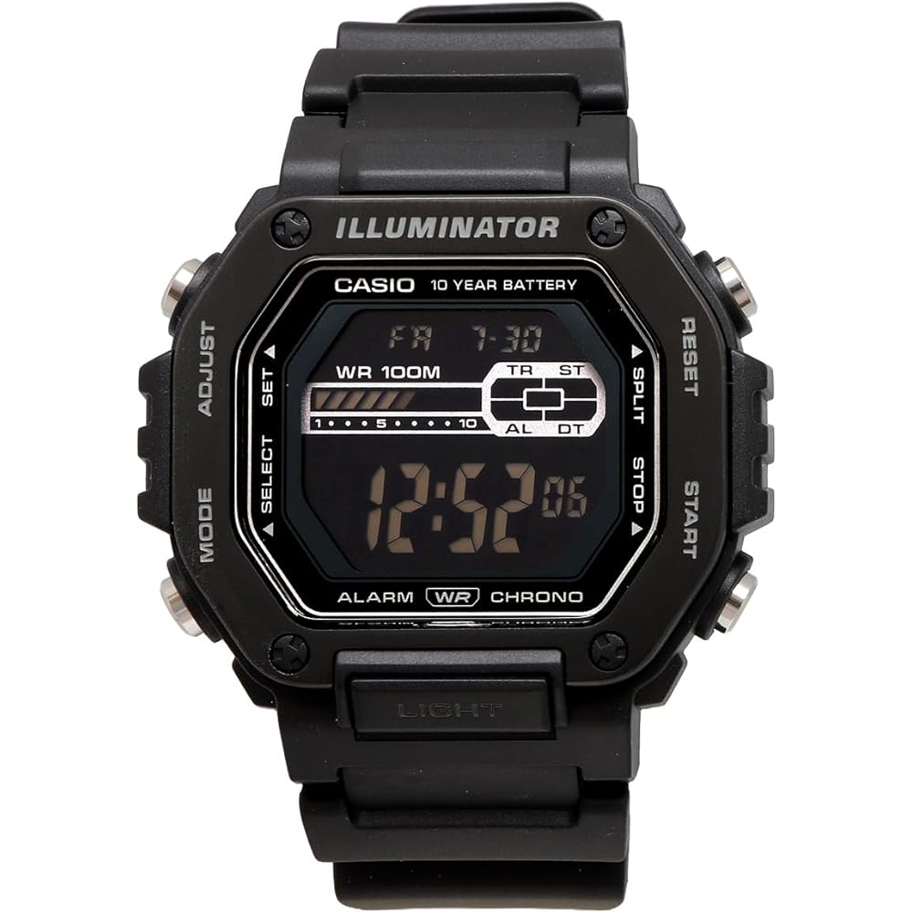 Casio Standard Digital Metal Face Men's Watch MWD-110HB-1BV Full Black Overseas Model