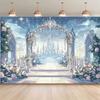 2D Ice Castle Fairy Tale Backdrop for Wedding & Engagement Parties