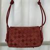 New Leather Cowhide Suede Woven Small Square Bag Tote Bag Pillow Bag Single Shoulder Crossbody Handbag Women's Bag