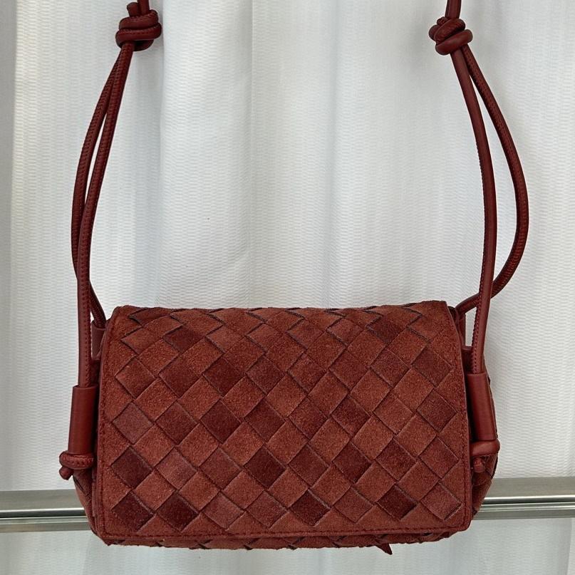 New Leather Cowhide Suede Woven Small Square Bag Tote Bag Pillow Bag Single Shoulder Crossbody Handbag Women's Bag