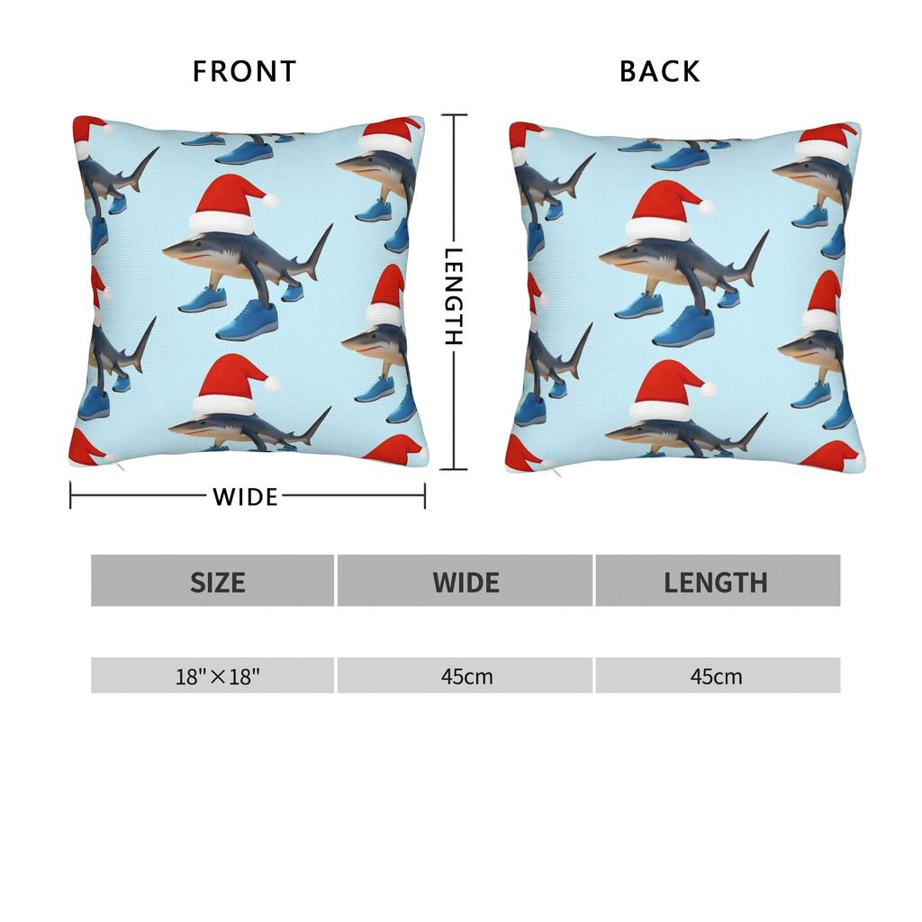 Santa Tralalero Tralala Shark In Santa Hat Christmas Meme Pillow Case Print Pillow Cover For Home Decoration Novelty Pillowcases