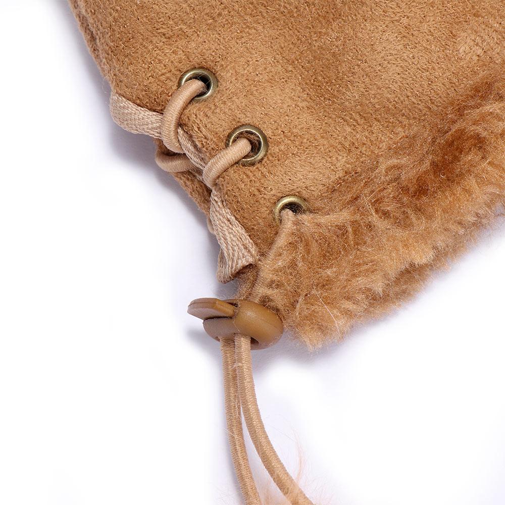Gift Lady New Genuine Color Soft Trim Wrist Warm Rabbit Fur Women Gloves Fingerless