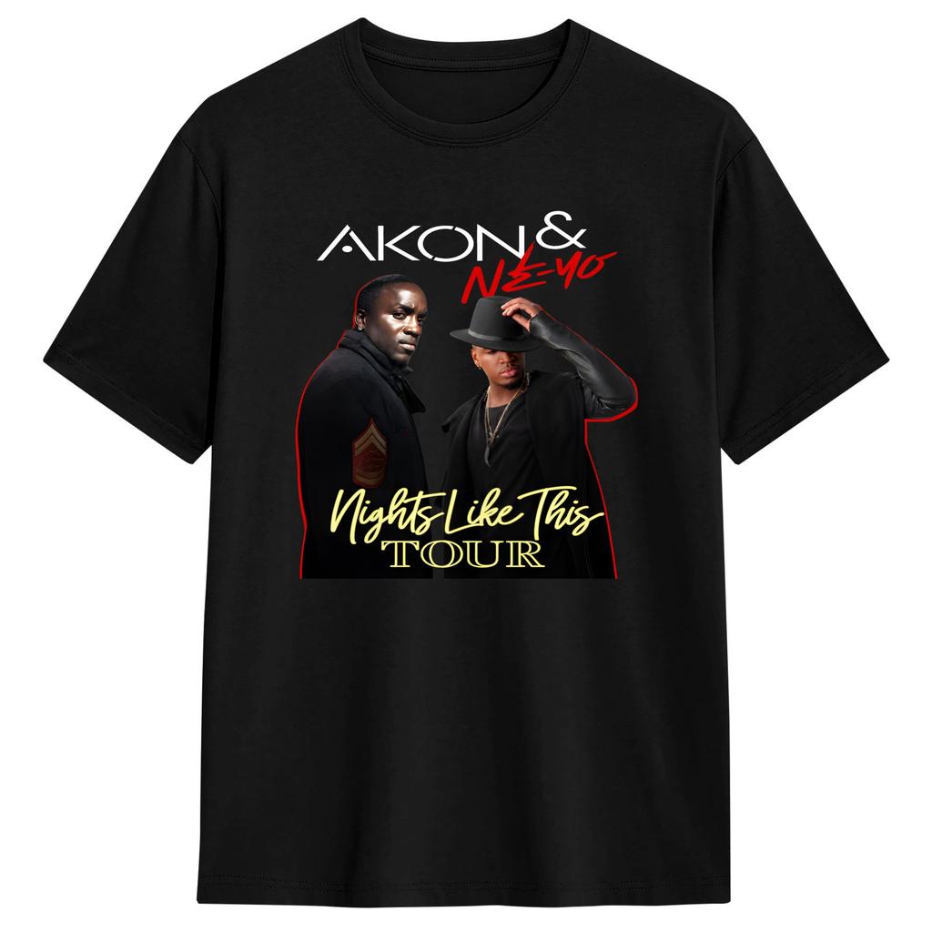 Unisexs Akon T Shirt Tour Pure Cotton Clothing Funny Short Sleeve O Neck Tees Plus Size TShirts