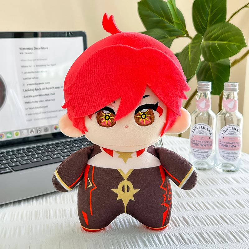 Cartoon Genshin Impact Tartaglia Kaeya Diluc Venti Xiao Klee Stuffed Figure Wanderer Furina Lyney Lynette Doll Cute Stuffed Toy