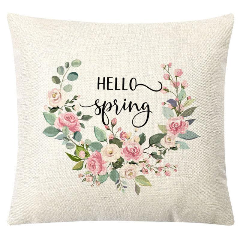 Pillow Nordic Linen Pillow Cover Spring Living Room Sofa Cushion Lumbar Cushion