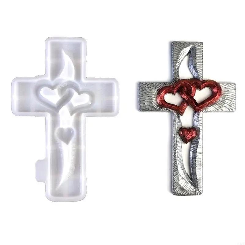 1PCS Love Heart Crosses Shaped Silicone Mold for Resin Casting,Jewelry Molds for DIY Resin Crafts
