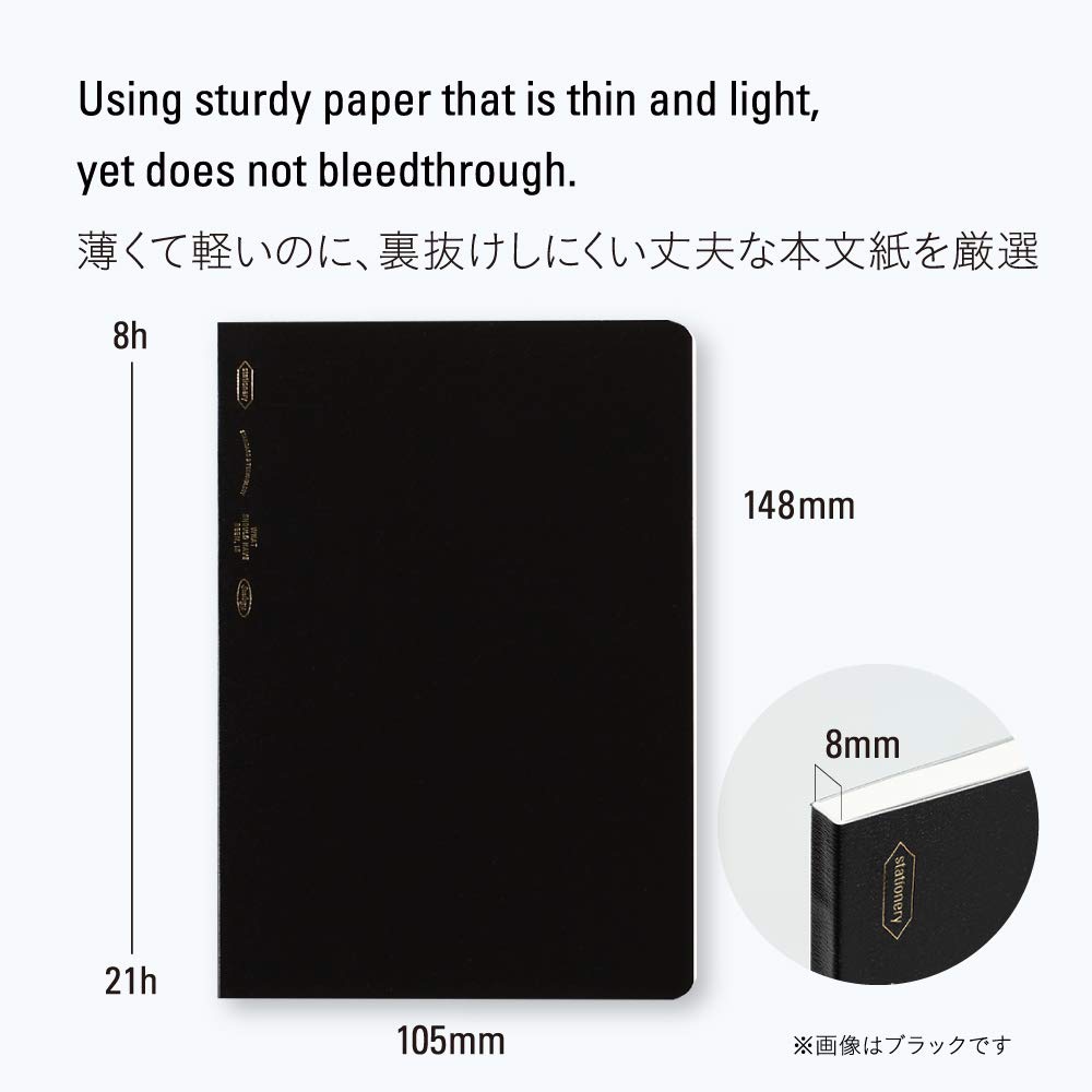 Nitoms STALOGY A6 S4115 Notebook, Grid, Half-Year Notebook, Black,