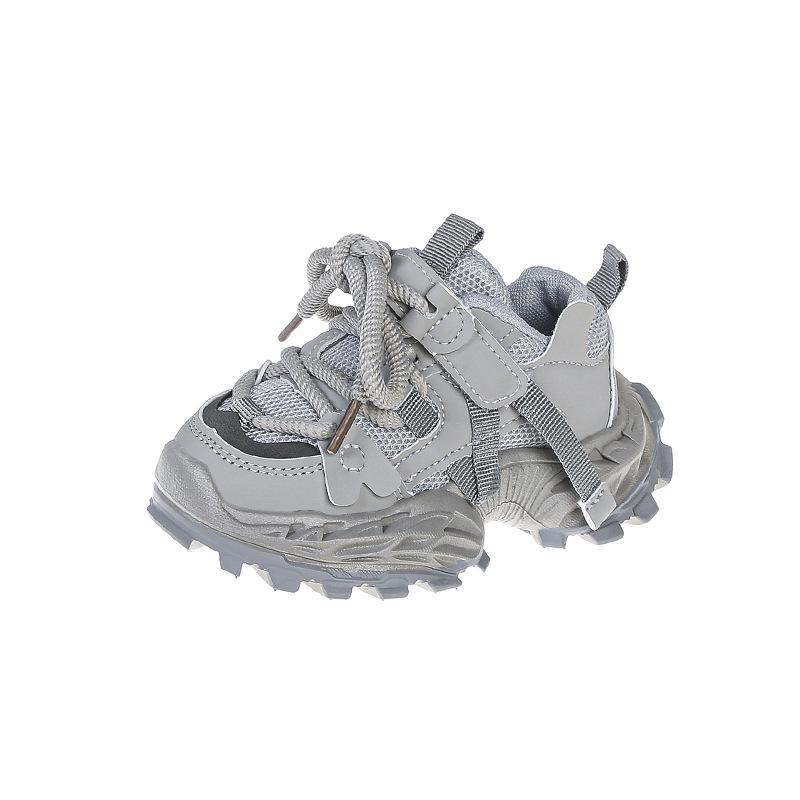 Trendy Kids' Mesh Sneakers: Spring/Autumn, Breathable, Non-Slip, Thick Sole, Fashionable Girls' Dad Shoes