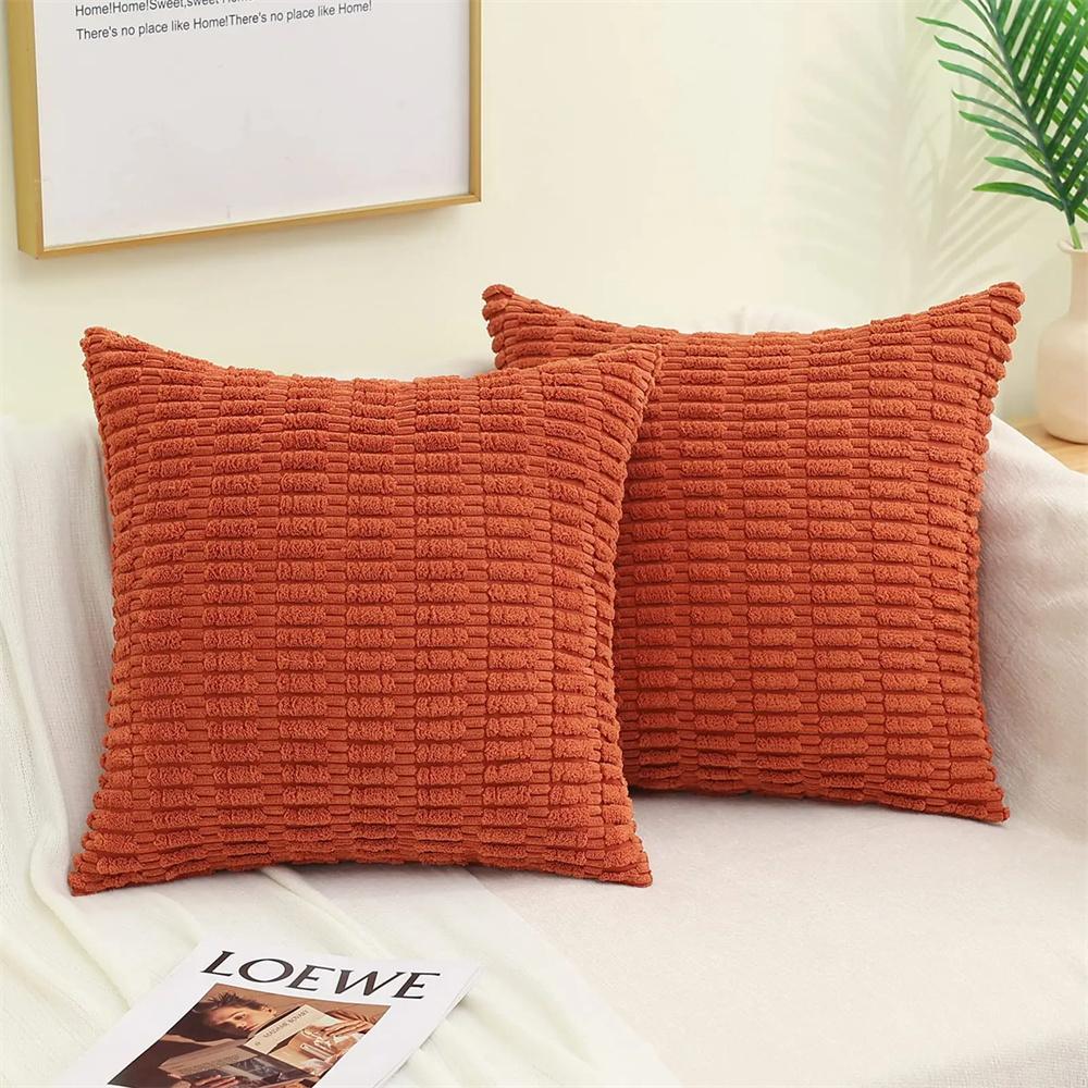 Housses de Coussin Homaxy 40x40 Décoratives Douces Velours Rayé Carré Housse de Coussin pour Canapé 50x50cm Décoration d'Intérieur Bohème 12x20inch(30x50cm)