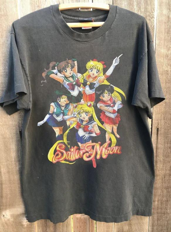 Vintage Sailor Moon Guardians Anime Manga Charcoal Cotton T shirt WA4803 Unisex T-Shirt XL