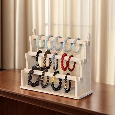 32x11.5x25cm 3 Layer Wooden Bracelet Holder Bracelet Display Stand Jewelry Organizer