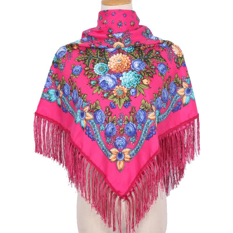Foulard quadrato da donna 90x90 stile etnico - Fazzoletto da testa e scialle con stampa Xinjiang più venduto