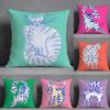 Flat Style Illustration Colorful Cats Pillow Case Pillowcase Doublesided Printed Sofa Cushion Bedroom Headboard Pillow