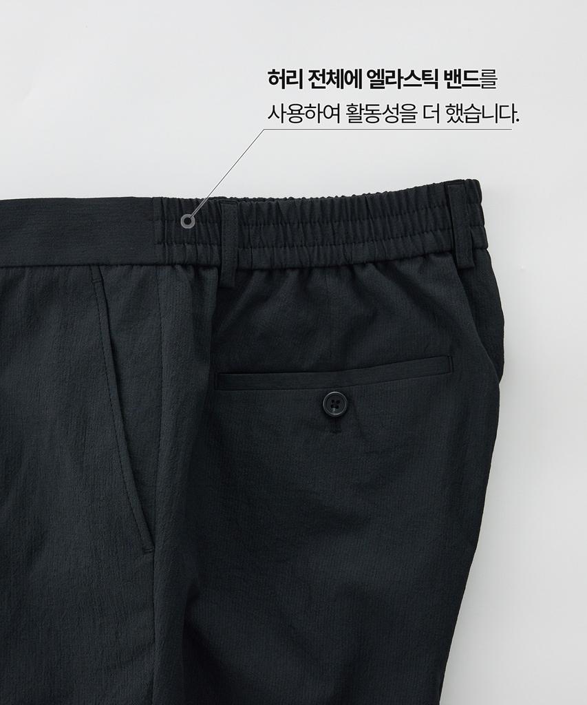 STCO Imported Polyester Full Elastic Waist Tapered Pants_Black (Tapered Fit)_Spaxb34Tsb