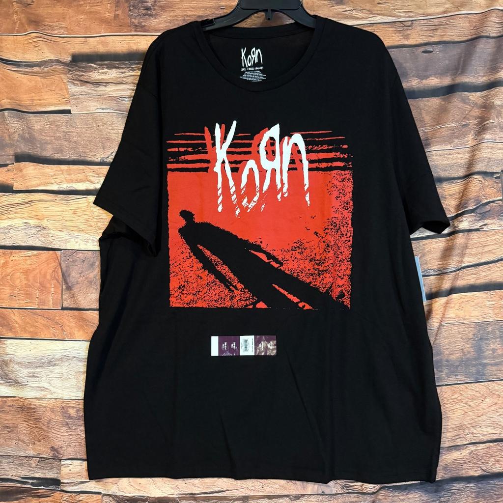 Korn Men's Black 2XL Cotton Blend Band Logo Graphic Tee Unisex T-Shirt