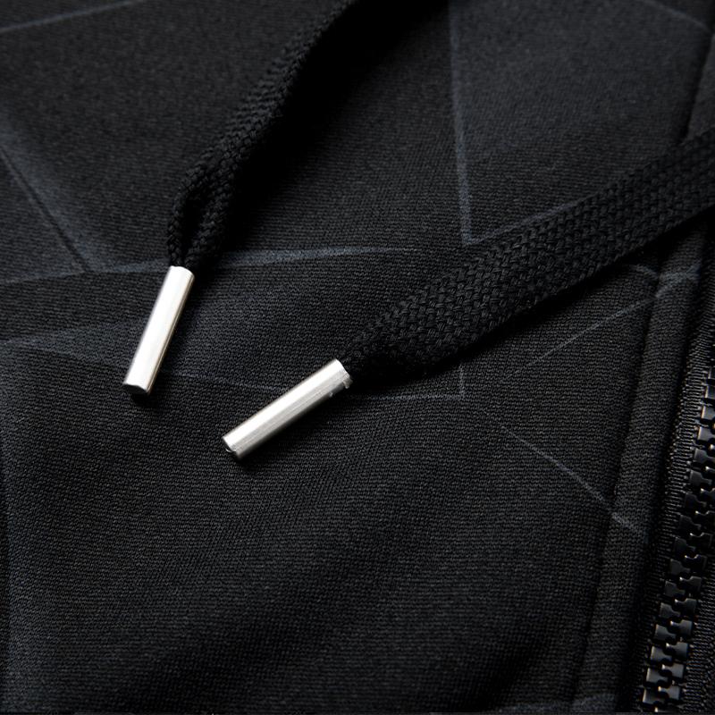 Autumn and Winter New Lamb Fleece Coat Men's Trendy Geometric Print with Thick Fleece Hoodie Jacket Hoodie
