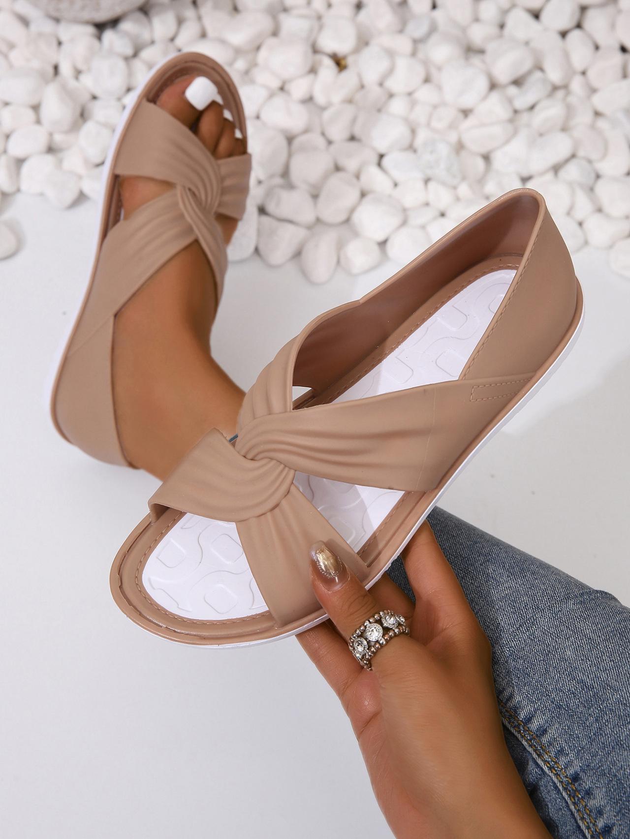 

Модные летние новые плоские сандалии женские противоскользящие пляжные туфли для моря 2024 Outdoot Fish Mouth удобные повседневные сандалии Sandalias Mujer 39 абрикосовый