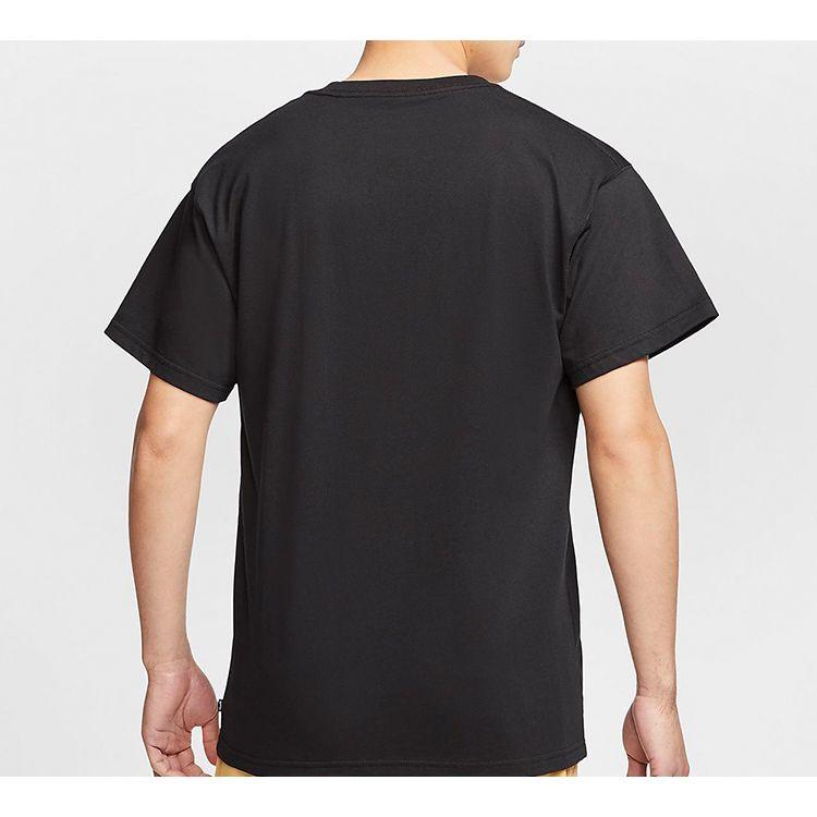Nike SB Skateboard Short Sleeve T-Shirt With Fun Pattern Men Tops Black CW5407-010