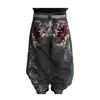 LUXEON American Retro High Street Y2K Personalized Patchwork Letter Embroidered Jeans Gothic Fashion Wide-leg Denim Trousers