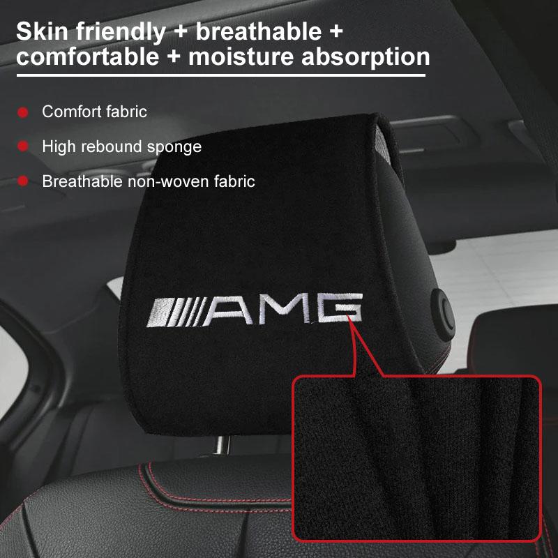 Ochranné potahy opěrek hlavy sedadel do auta Příslušenství pro Mercedes Benz AMG W212 W205 W246 W177 W176 W213 GLC GLE GLS ML Lampa s laserově promítaným logem