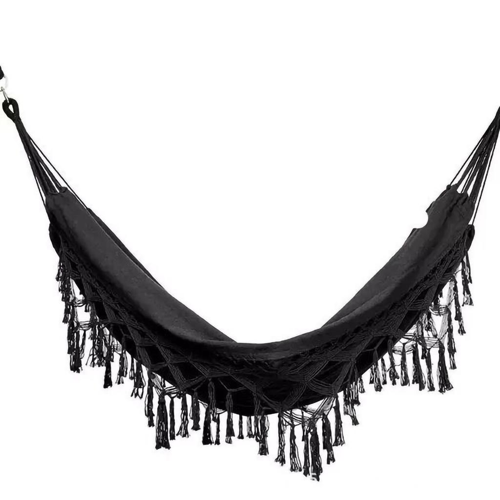 Double Hammock Wearable Portable Rustic Tassel Adult Hammock with 2 Tie Ropes Storage Bag for