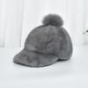Imitation mink environmentally friendly duck tongue hat with adjustable female winter fur ball hat