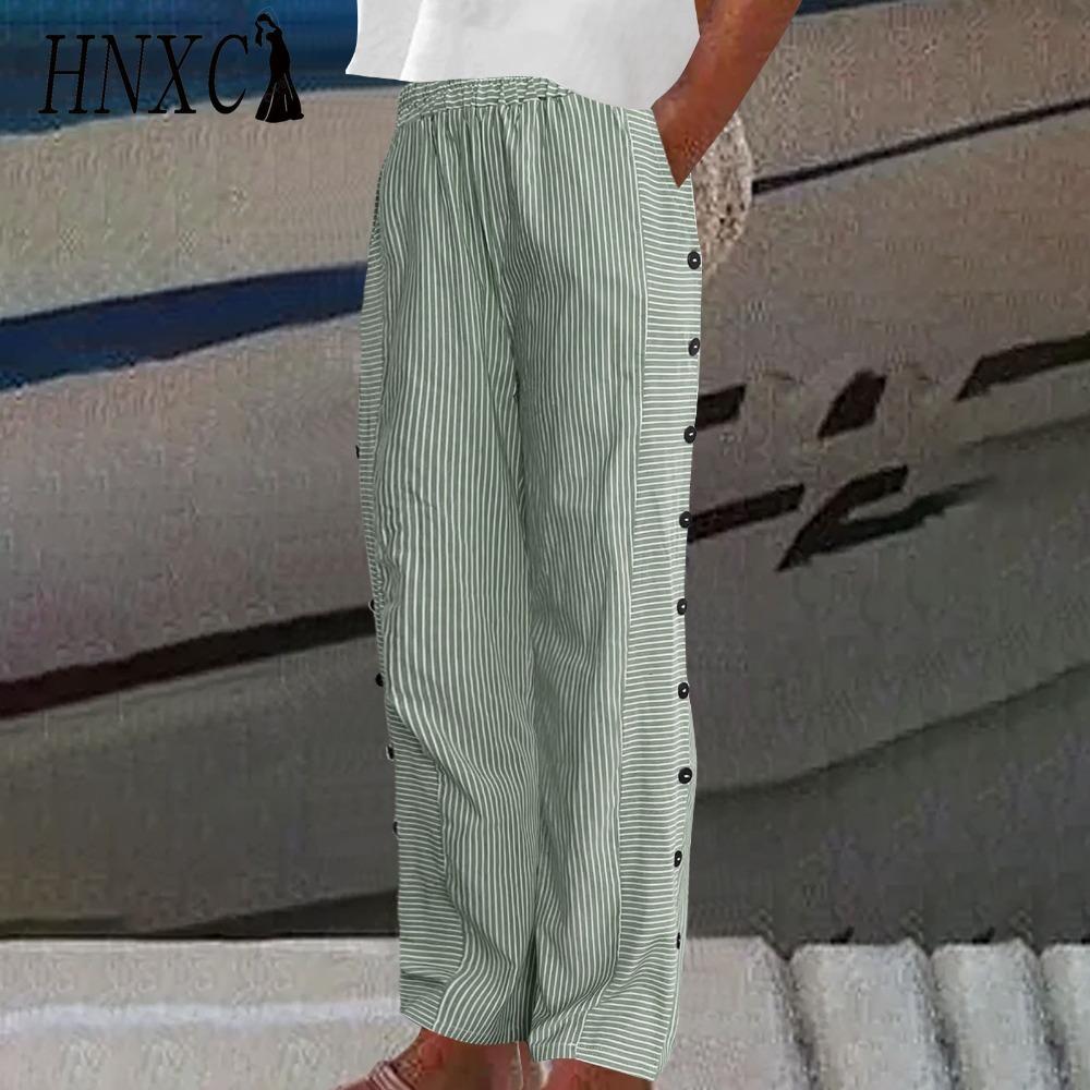 HNXC Dámské módní ležérní jednobarevné kalhoty a capris