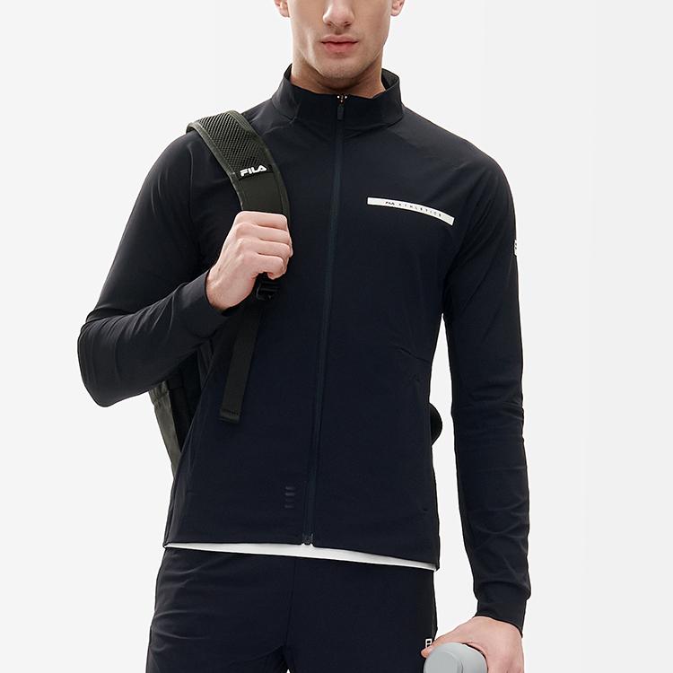 Fila Athletics Solid Logo Sports Knit Long Sleeve Jacket Men jackets Royal-Blue A11M221501FNV