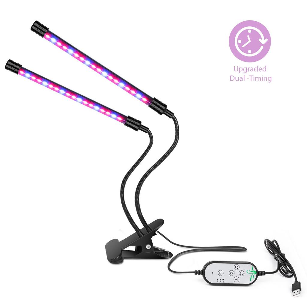 LED pěstební světlo USB PhytoLamp Full Spectrum 5V Phyto lampa 4 hlavy rostlinné světlo pro domácí rostliny, květiny, semena, vnitřní pěstební box