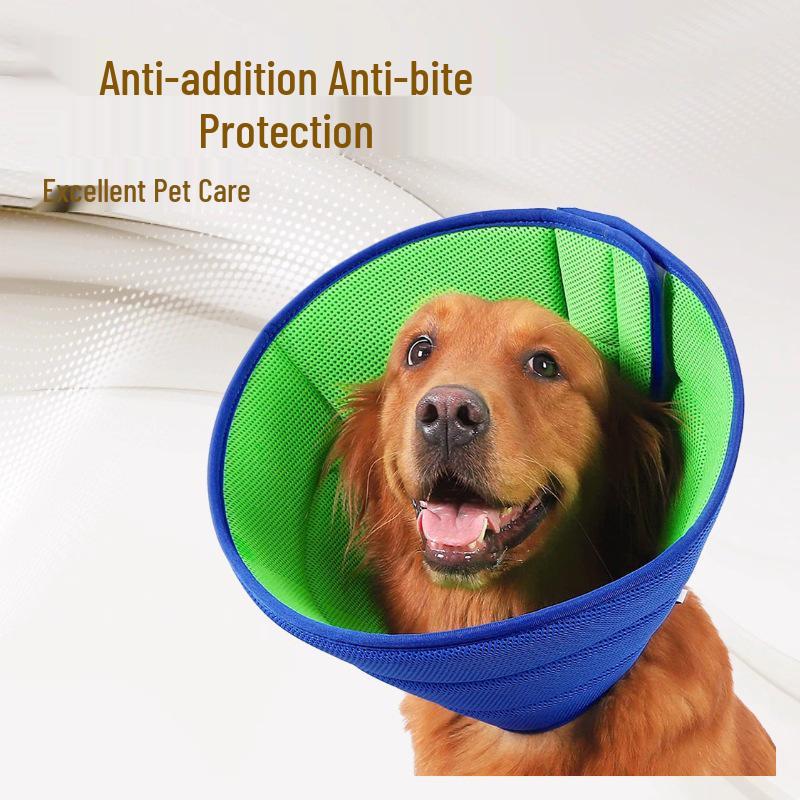 

Adjustable Pet Elizabethan Collar - Anti-Licking/Biting, Multiple Sizes, Medical Grade Extra Large морская волна
