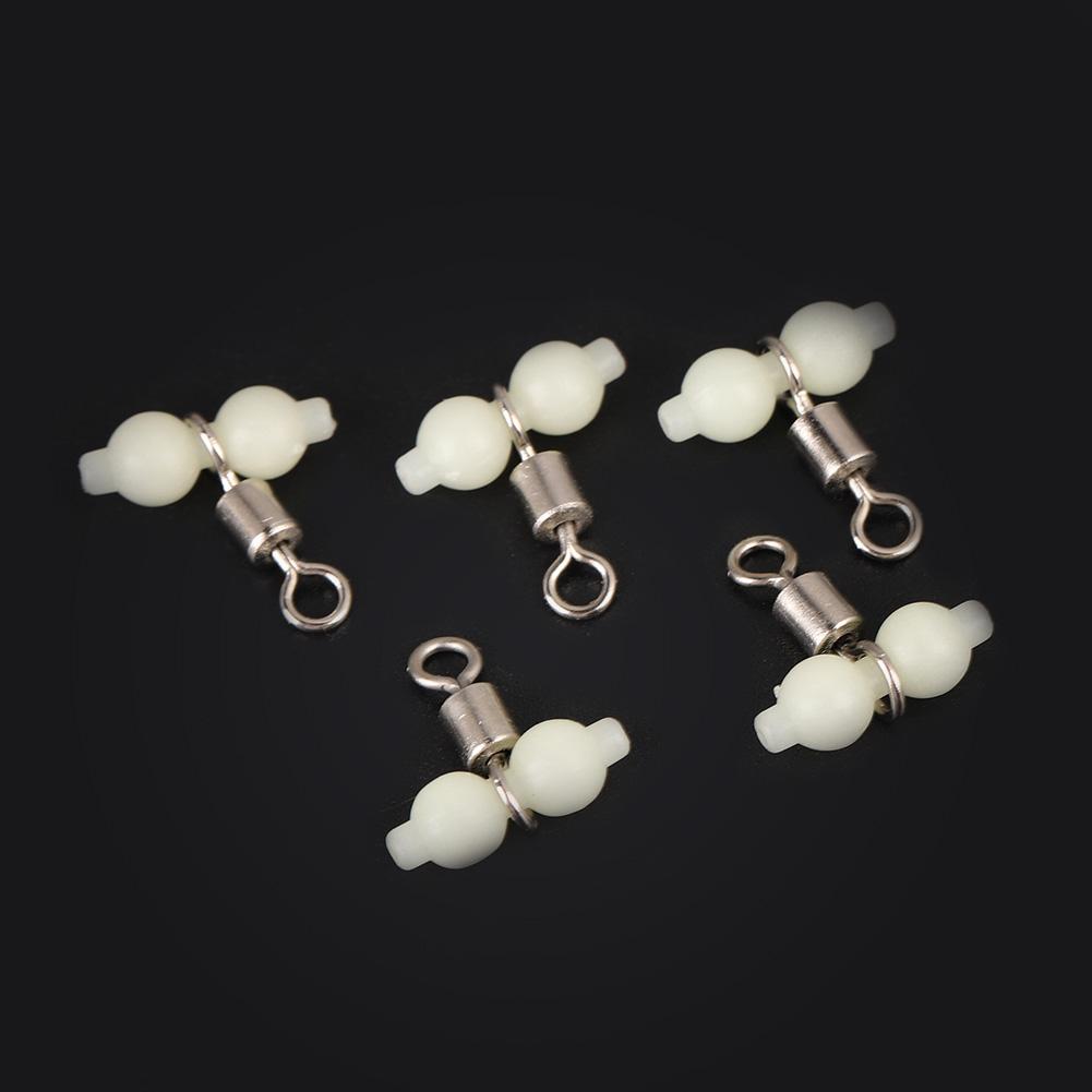 5 Pcs Luminous Fishing Rolling Swivels Connector Sea Fishing Tackle (S)