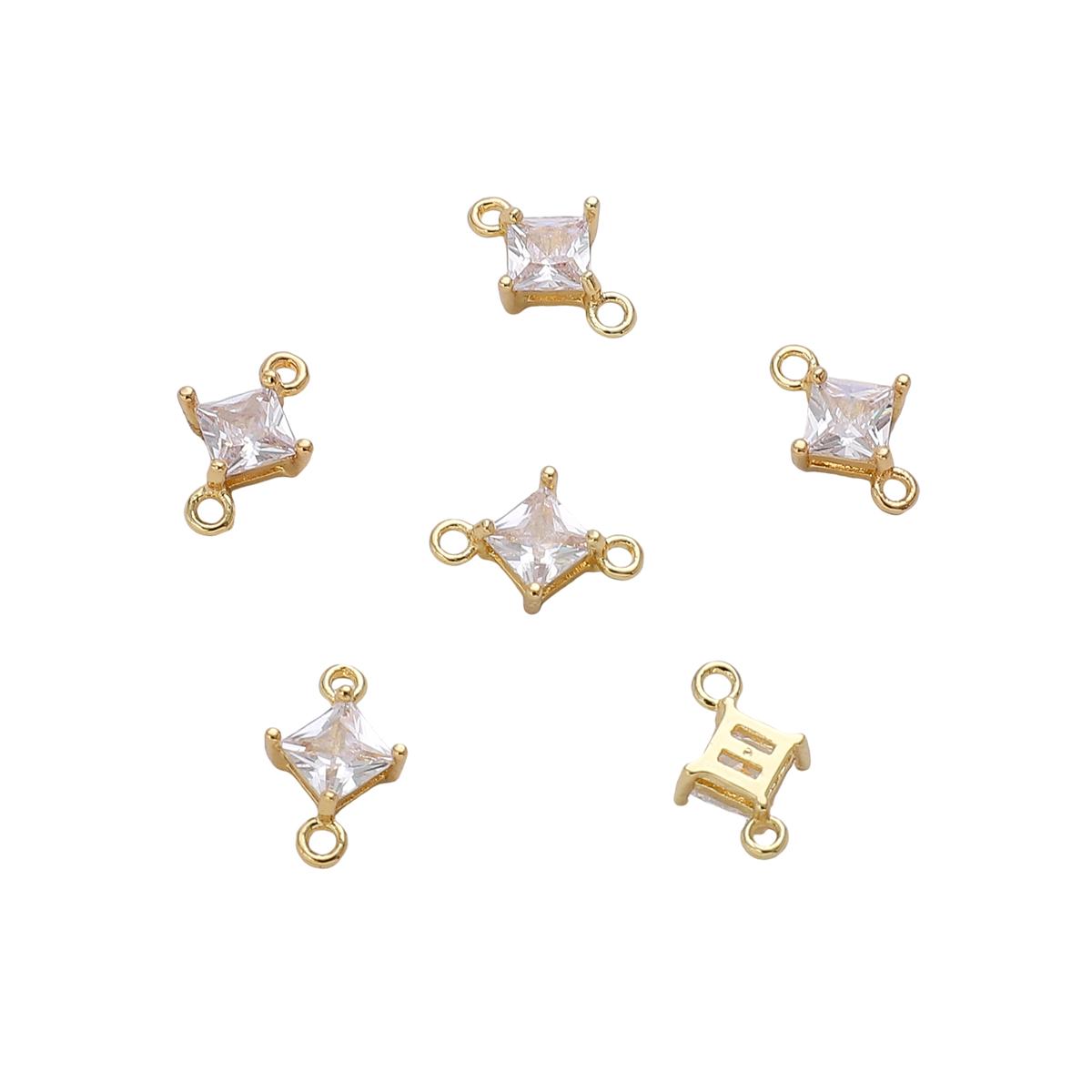 

Медный квадратный подвесной кулон с микроинкрустацией цирконием для изготовления ювелирных изделий своими руками, аксессуары для рукоделия