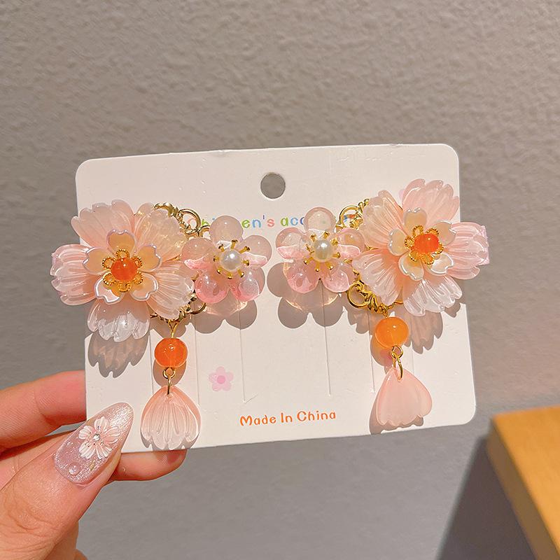 

Antique Hanfu Tassel Hair Clip Headwear Children S Hair Clip Princess Butterfly Edge Clip Hair Accessories Girls Headwear