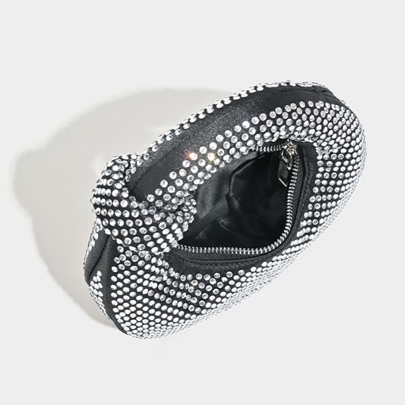 Nische 2024 Volldiamant Knödel Handtasche für Damen: Vielseitige Strass-Socialite-Abendtasche