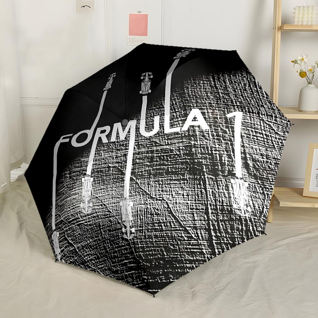 Logo F1 Racing Texture Marmo Ombrello Automatico da Esterno Pieghevole con 8 Stecche Leggero per Donne/Uomini Amanti della Moda Regalo Elegante per Donne