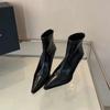 Fashion 2024 High Quality Ladies Shoes Back Zip Modern Boots Women Fashion Stiletto Modern Boots Women Sexy Pointed Toe Mid-Calf Boots
