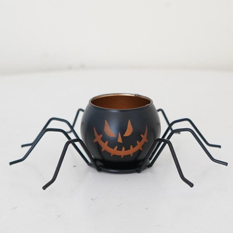 Halloween Candle Holders Tealight Votive Candle Holders with Grimaces,Pumpkin Lanterns Decorative Halloween Centerpieces