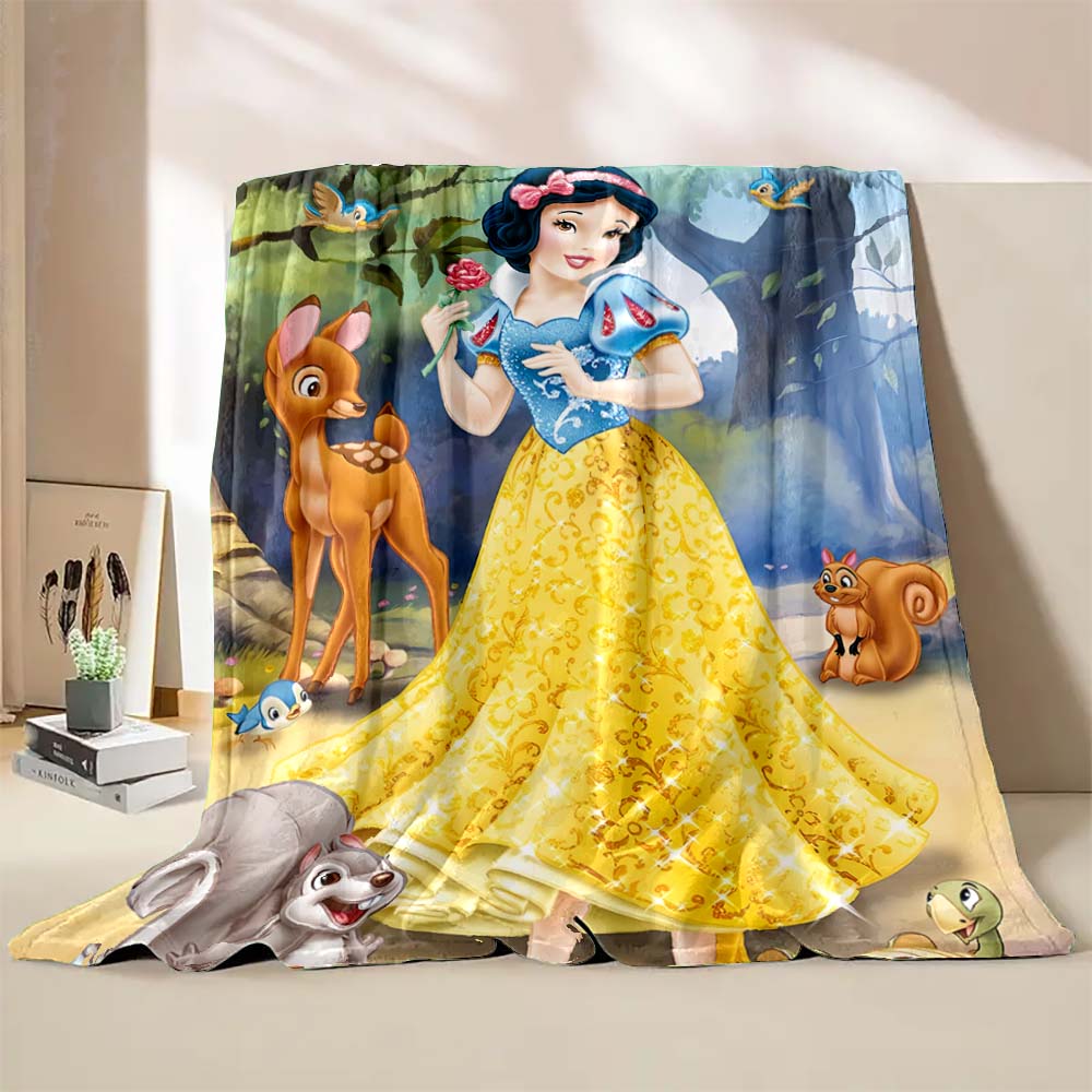 Classic Snow White and The Seven Dwarfs Printed Blanket Gift for Daughter LivingRoom Sofa Bedroom Chair Decor Blanket Multi-Size