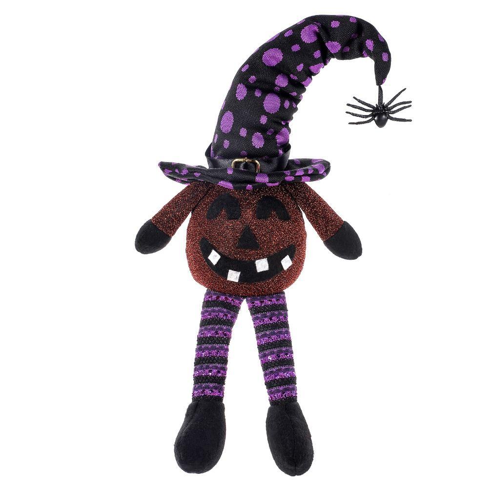 

Scary Halloween Pumpkin Lantern Ornament Funny Witch Spider Decorations Party Supplies фиолетовый