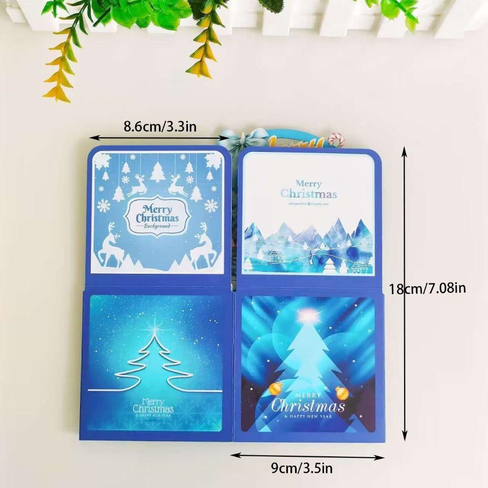 Fashion Paper Greeting Cards 3D Musical Christmas Cards Pop Up Light Up Thank You Card Christmas