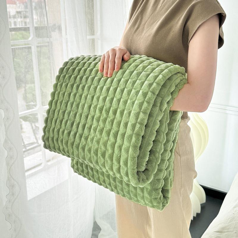 Autumn Winter Warm Striped Plaid Flannel Fleece Throw Blanket