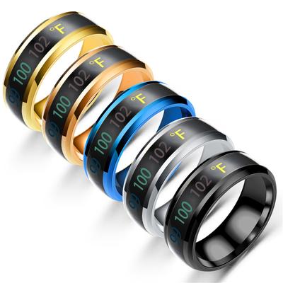 1 Stücke Mode neue Fahrenheit temperatur stimmung paar ring edelstahl ring