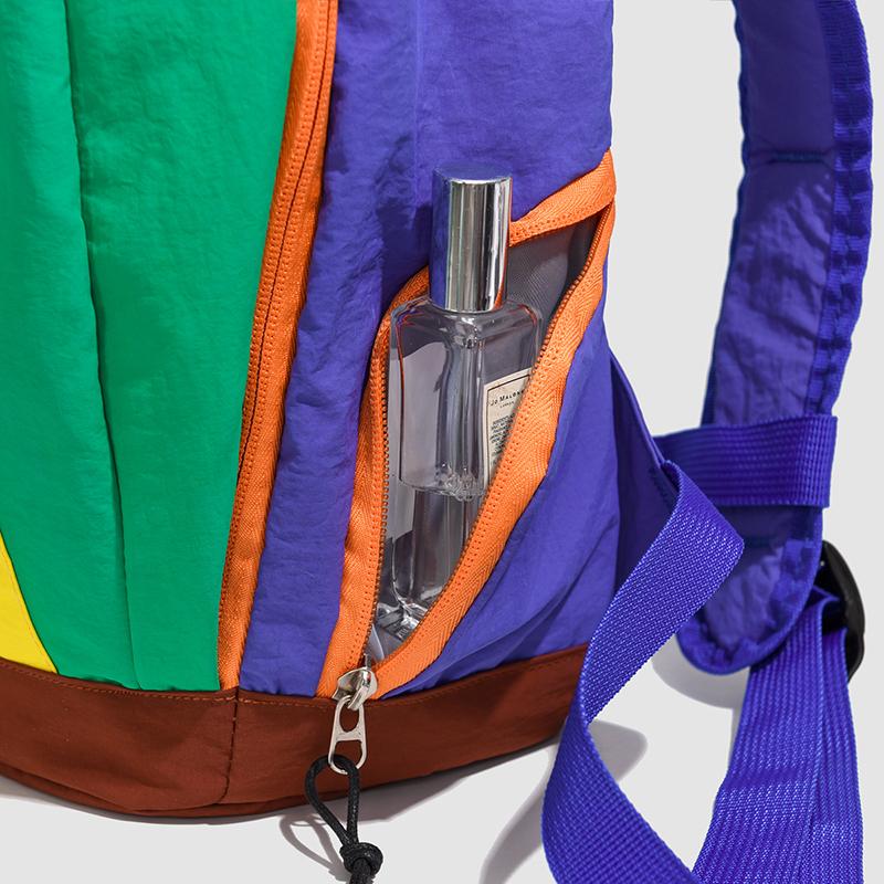 Lightweight Nylon Backpack for Women Men Casual Colorblock School Bag Outdoor Travel Pack