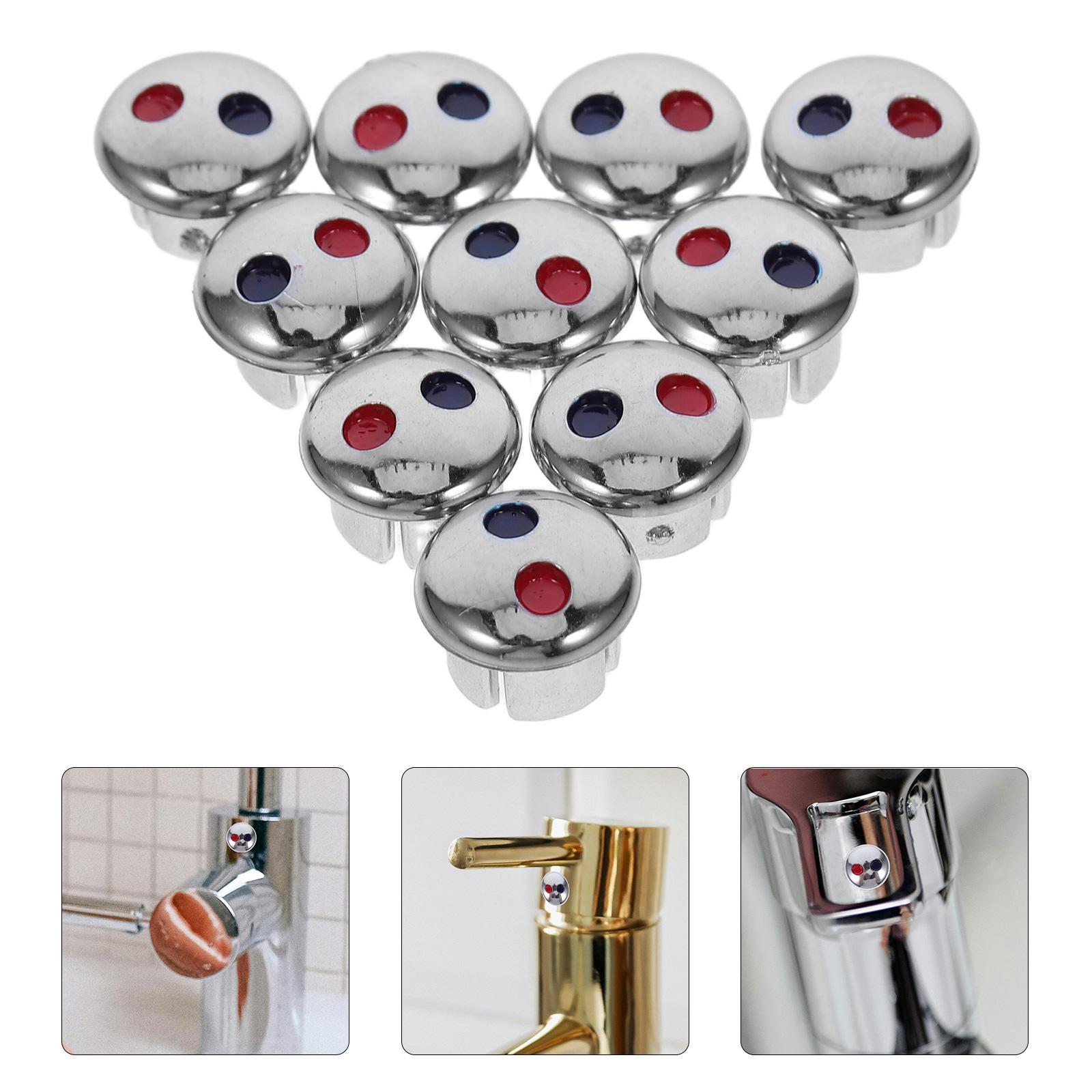 

10 Pcs Faucet Logo Air Tool Replacement Parts Hot and Cold Buttons Shower The Sign Abs Hot/cold Water Indicator серебряный