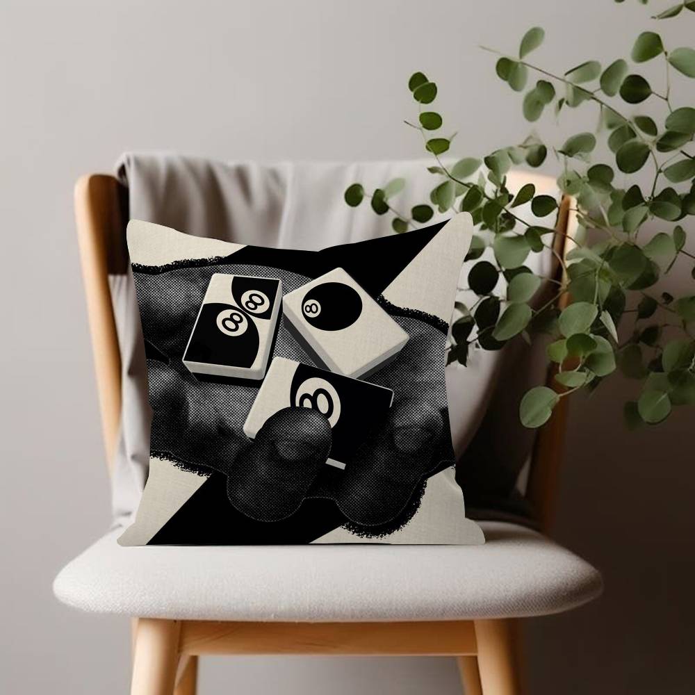 Black And White No Ball Art  Cushion Cover Inches Farmhouse Decor Home Throw Pillow Covers for Couch Decorations