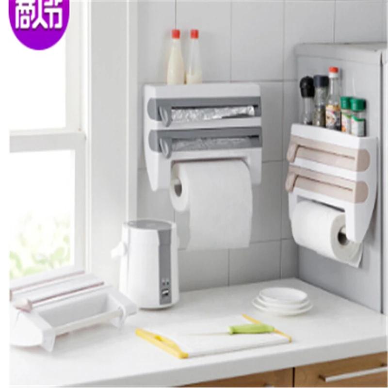 Kitchen Cling Film Storages Rack Cutter Storage Table Top Season Appliances Utensils Sorting Placement Racks Essential Home Use