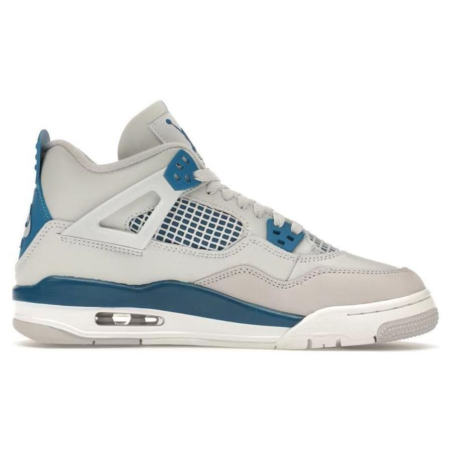 Air Jordan 4 Retro GS Bleu Militaire 2024 Sneakers Enfant Blanc Cassé Gris Neutre HF4281-141