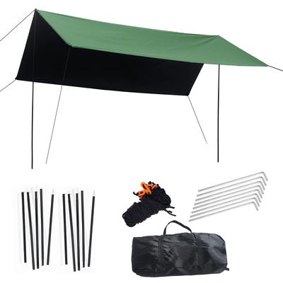 Extra Large Camping Awning Tent, Outdoor Waterproof, Rainproof, Fishing Sunshade, UV Protection, Beach Sunshade (Green, 3*3m)