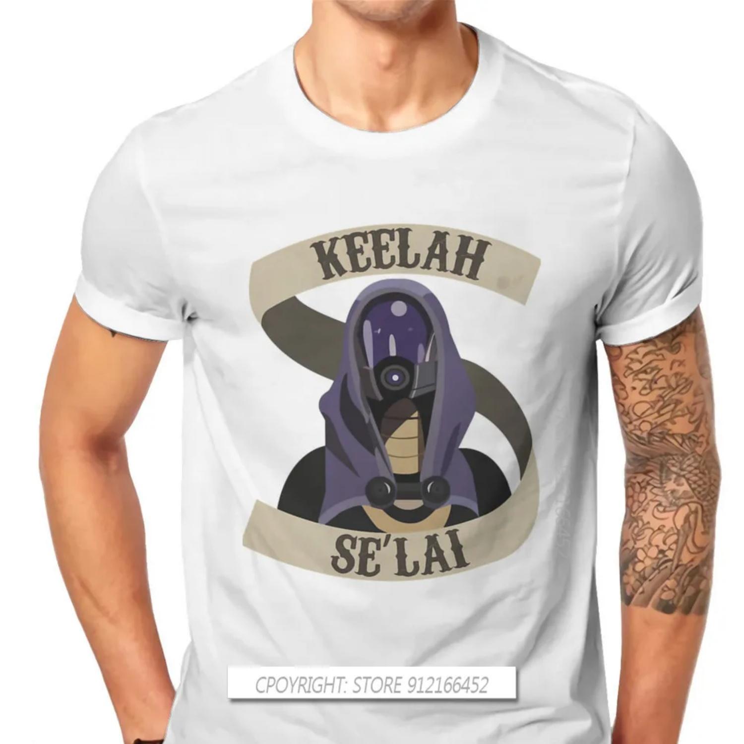 

Tali Zorah Crew Neck TShirt Mass Effect Commander Shepard Asari Game Fabric Basic T Shirt Men Clothes Fashion Fluffy Hot Sale S чёрный